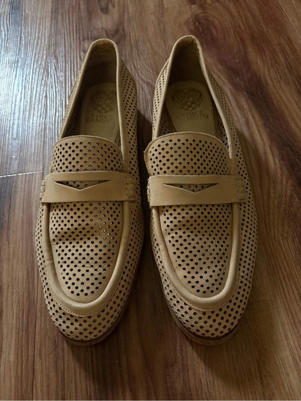 Women’s Tan Perforated Leather Loafer